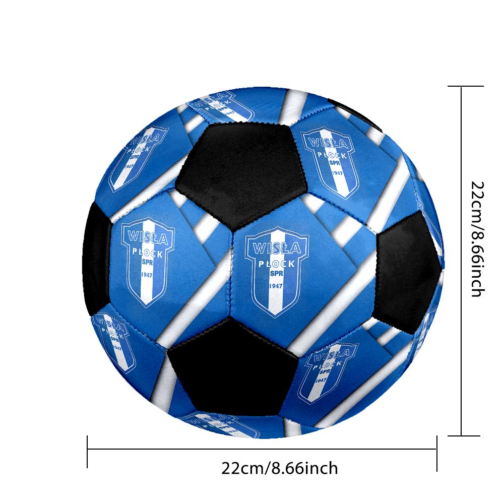 TAGLIA 5 Pallone da Calcio Wisła Płock Colorato Per Tutte le Età Cucito a Macchina PVC Pronto per la Competizione Resistente Alta Rimbalzo