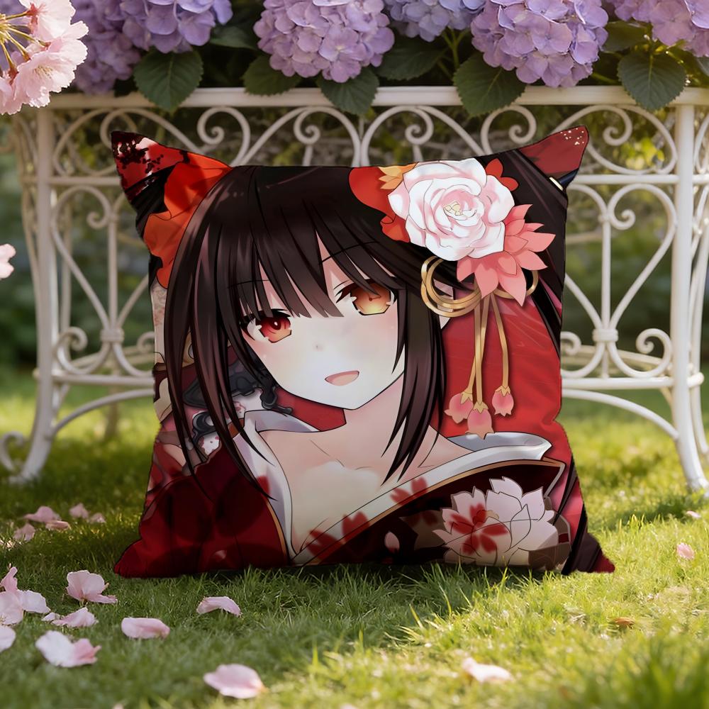 Anime D-Date A Live Cushion Cover Home & Car Dual-Scene Pillow Cover: Reversible for Premium Comfort
