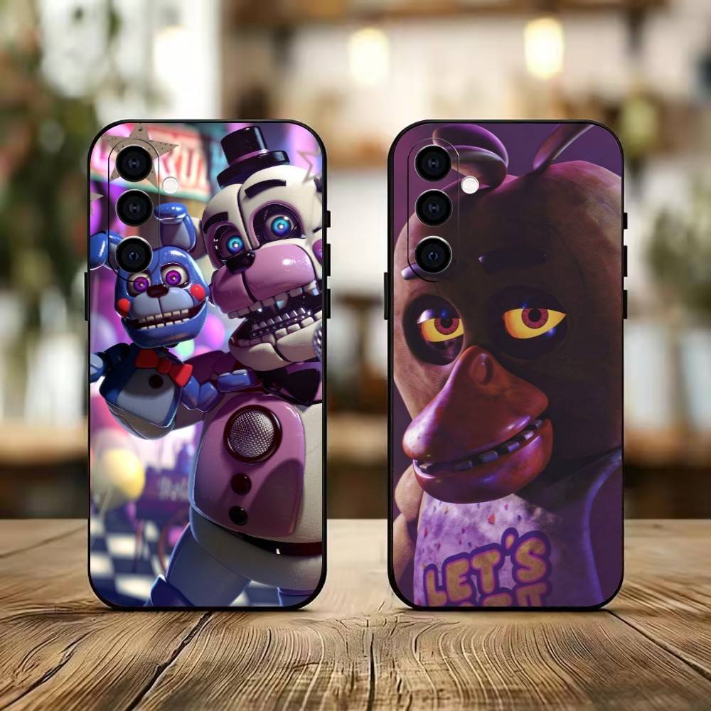 D-FNAF-T-Five-Nights-at-Freddy's Phone Case For Samsung Galaxy A73,A72,A71,A70,A53,A52,A51,Soft Silicone Black Cover