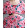 DIMANAF 2025 Summer Women Vintage Plus Size Long Floral Printing Dress Short Sleeve Casual O-Neck Basic Fashion Loose Dress