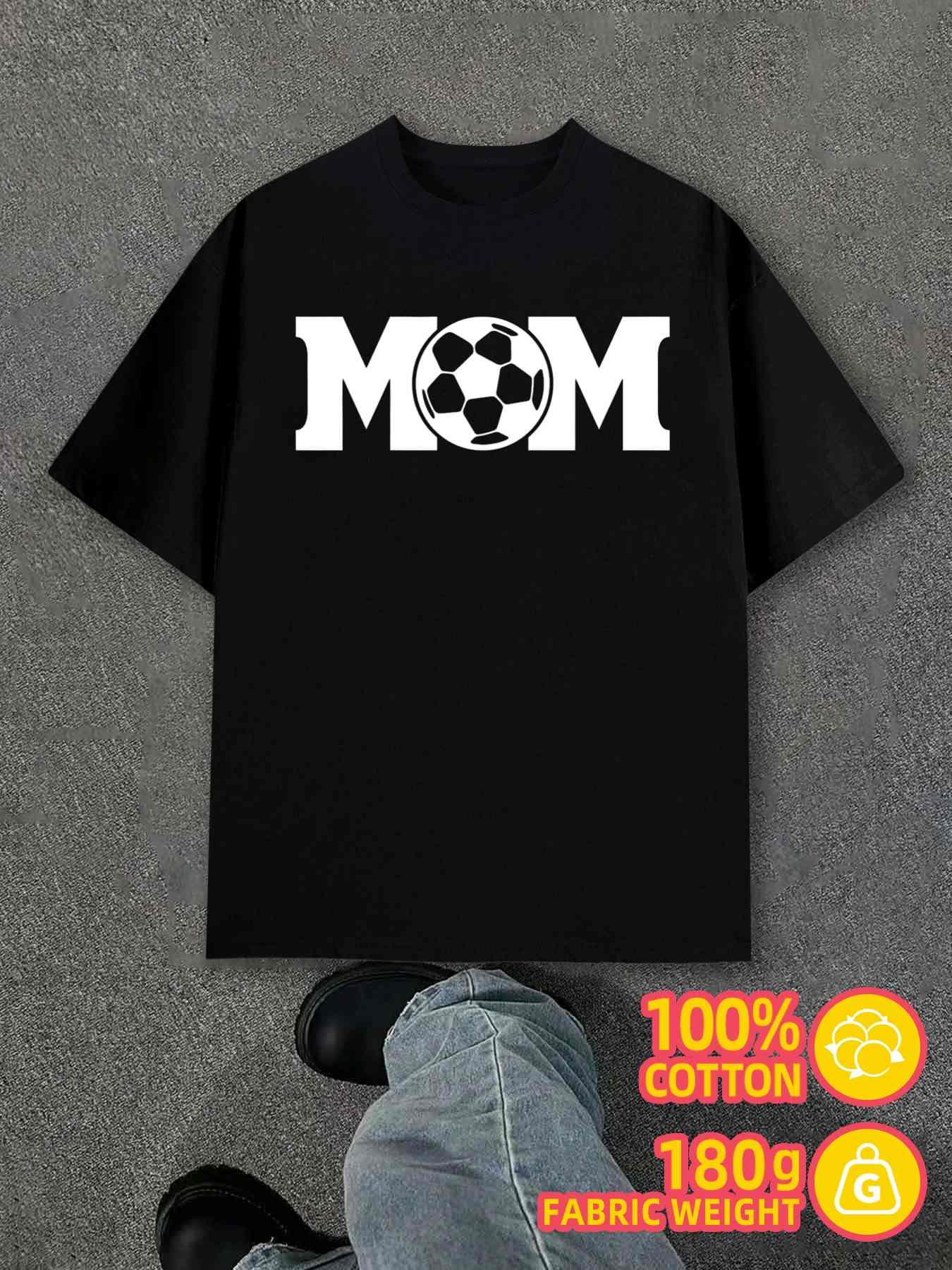 T-Shirt Y2K 100 Soccer Mom Black Regular Fit 3XL
