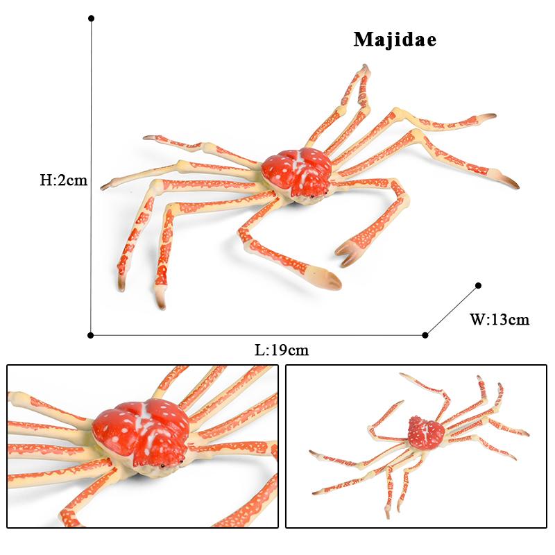 Oenux Simulation Ocean Sea Life Animals Model Lovely Crab Action Figures Toy Cake Toppers Collection Jouet Kids Education Gift