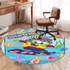 Custom Name SpongeBob SquarePants Printed Round Rug Carpet Chair Rug Area Rug Entryway Doormats,for Office Chair Living Room Bedroom Kitchen Room.