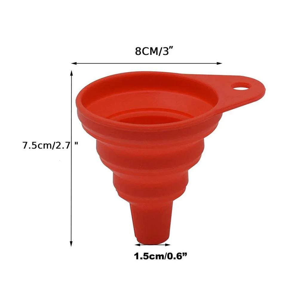 Collapsible Car Engine Funnel Silicone Liquid Funnel Washer Fluid Change Portable Auto Engine Oil Petrol Change Funnels