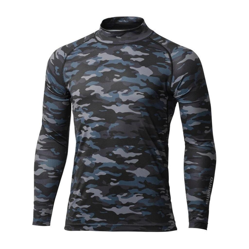 SHIMANO Sun Protection Inner Shirt High Neck Black Multi Camo M IN-008X