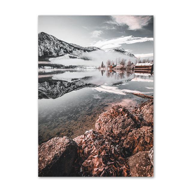 Autumn Landscape Painting Gold Leaves Forest Canvas Picture Modern Home Wall Decor Poster Frameless Prints Interior Decor No Frame