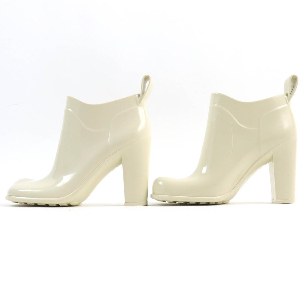 Excellent BOTTEGAVENETA Rain Shoes Shine Rain Boots Rubber Boots Ivory Rubber Used