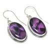 Natural Brazilian Amethyst Gemstone 925 Solid Sterling Silver Earring 1.75" n3U50