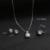 4Pcs/set Fashion Square Zircon Necklace Earrings Ring For Women Luxury Wedding Engagement Jewelry Shining Party Jewelry Gifts