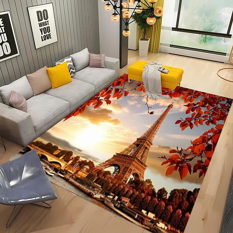 Beautiful Romantic  France Paris Eiffel Tower Carpets for Home Living RoomBedroom Sofa Doormat Kitchen Floor Rugs Anti-slipDecor