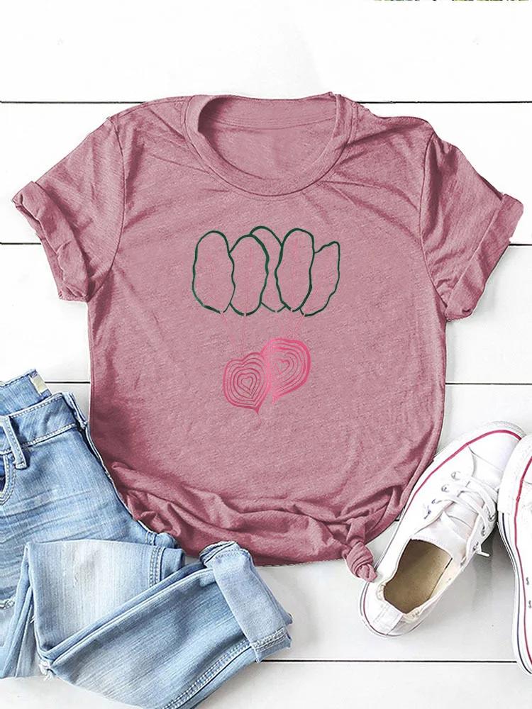 Double Radish Print Women T Shirt Short Sleeve O Neck Loose Women Tshirt Ladies Tee Shirt Tops Camisetas Mujer