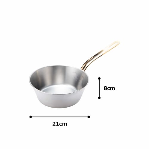 Endo Shoji Super Denji Tapered Pan, 21cm, Stainless Steel, for Induction Cooktops, Made in Japan, ATC22021