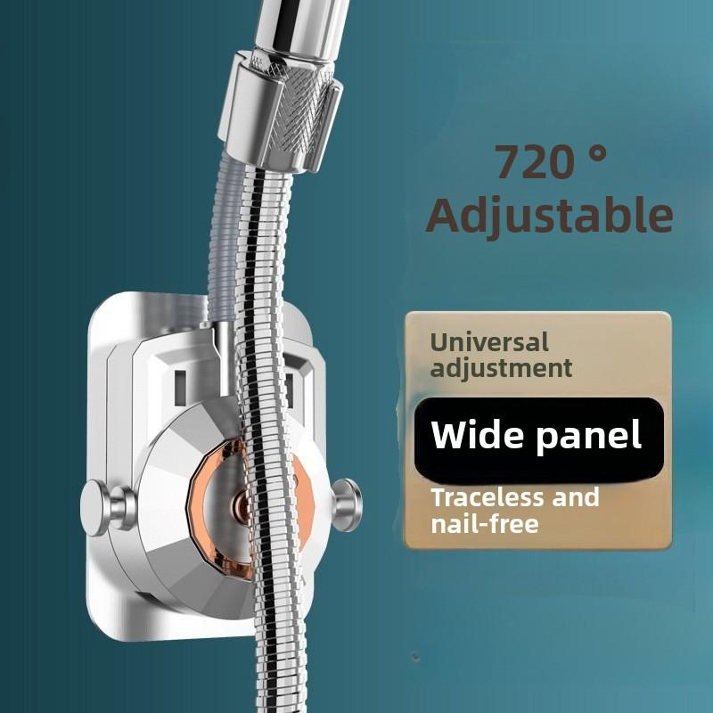Bathroom Shower System Wall Mounted Showerhead Bracket, Adjustable Angle Showerhead Bracket, No Drilling Installation, Wall Fixed