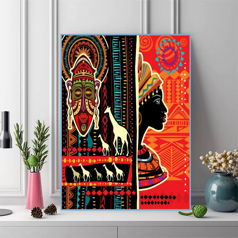 African Woman 100% Round Full Drill 5D DIY Diamond Painting Embroidery Cross Stitch Rhinestone Décor