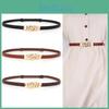 Pu Womens Slim Leather Belt With Five Links Pullout Design For Summer Fashion