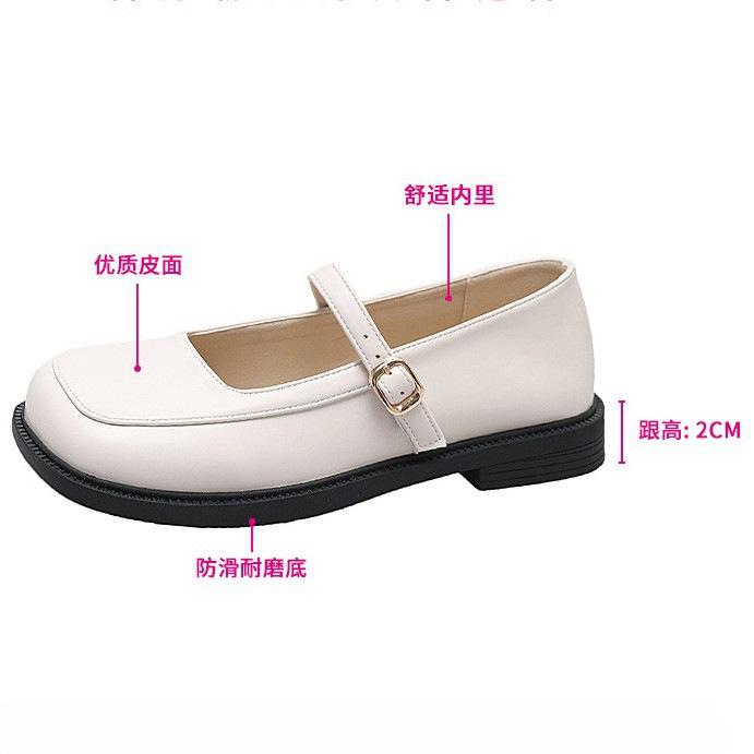 [Uncle Shoe] Spring 2025 skirt flat-soled single shoes small leather shoes women's niche belt formula head word new retro