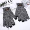 Autumn and Winter Velvet Thickened Men's Outdoor Leisure Fishing Cycling Cold and Windproof Knitted Wool Warm Gloves