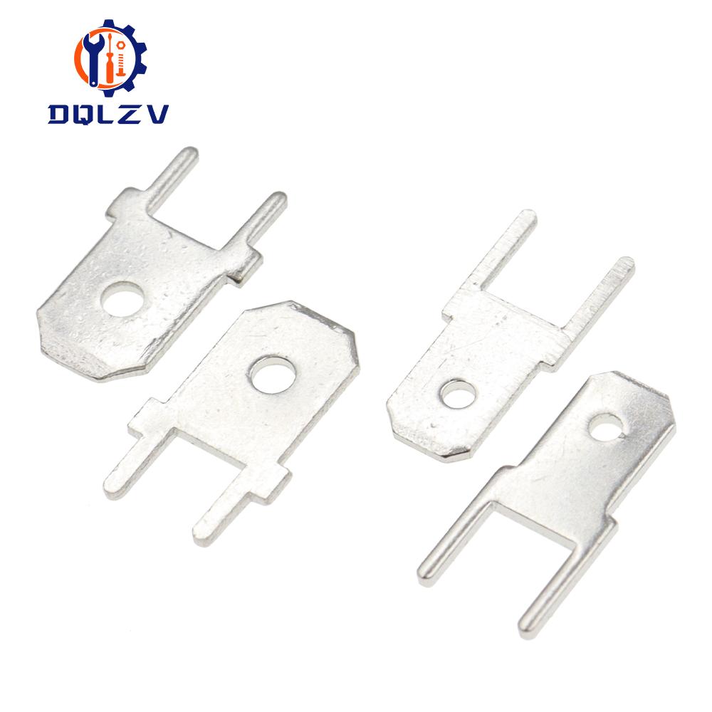 4.8MM lug straight Insert Solder Terminals 6.3MM Copper Male Crimp PCB Block Board Terminals PCB Welding Sheet