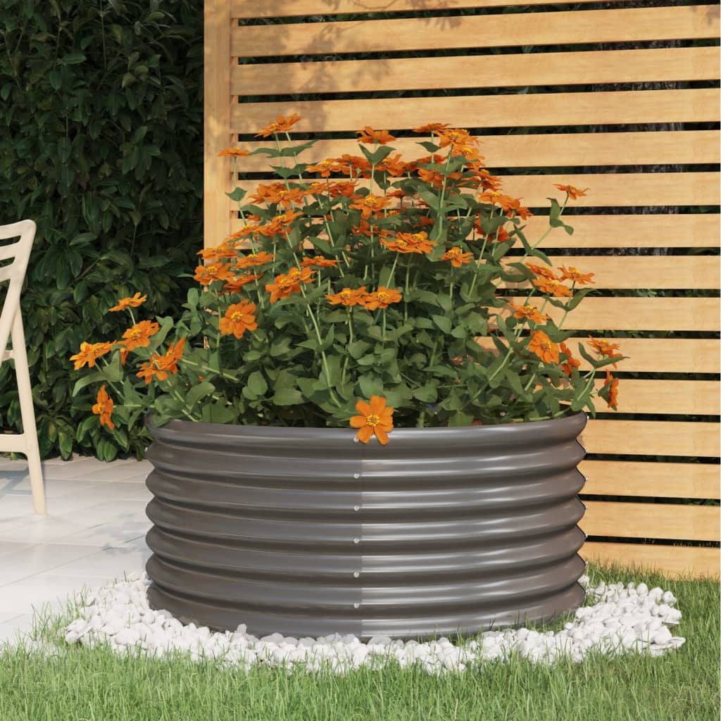 Plant Pot Galvanized Steel 80x80x36 Cm Grey