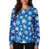 Damen Casual Langarm Einreiher Weihnachten Bedruckt Schutzkleidung Cardigan Top