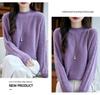 Autumn/Winter Wool High-Neck Knit Sweater with Colorful Sequins - Thickened & Loose Fit