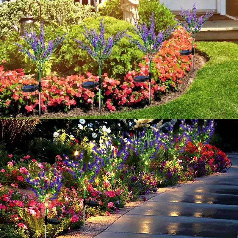 1pc Lavender LED Light Outdoor Lawn Garden Light Solar Powered Waterproof for Halloween Christmas Festive Lawn Landscape Decor