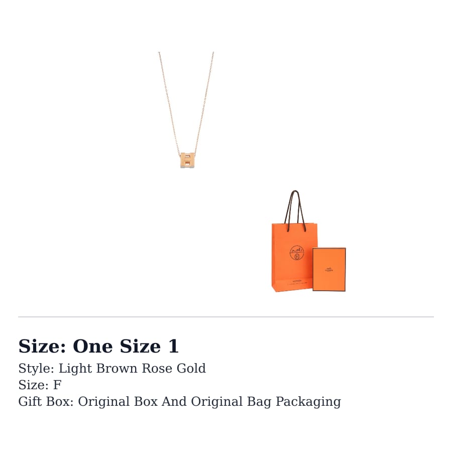 Hermes Cage D'H Alloy Necklaces Unisex Light Umber Rose Gold H143991FO55