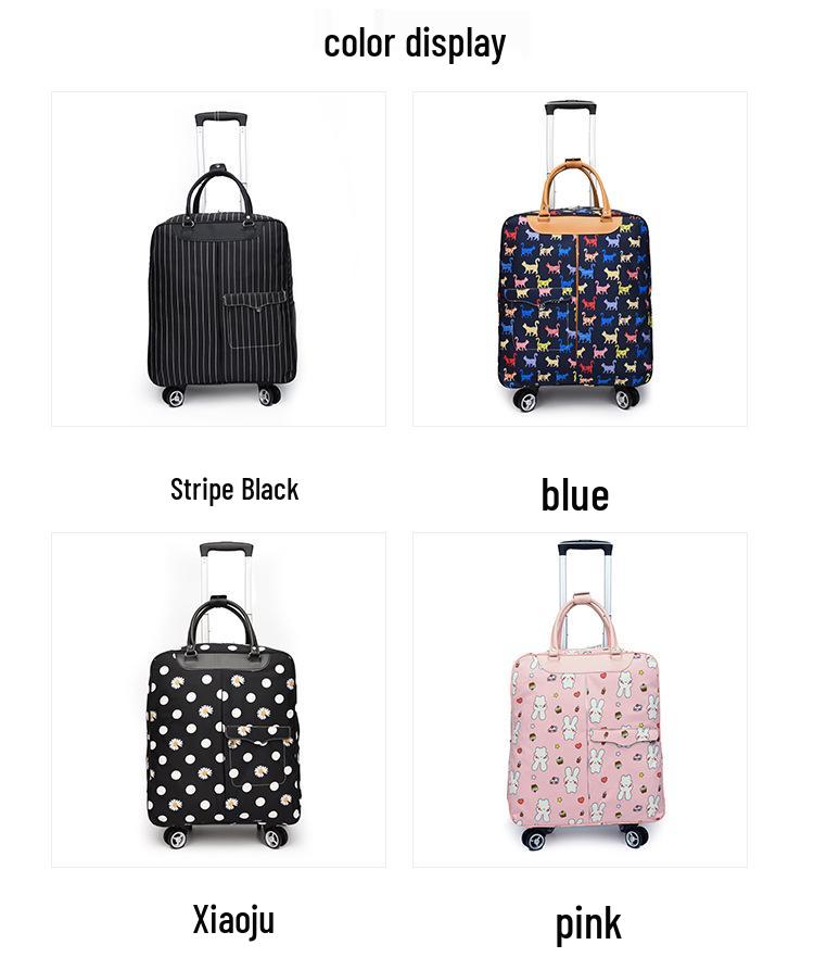 Women's Universal Wheel Trolley & Backpack Travel Bag - Large, Lightweight, Ideal for Short Trips & Carry-On Luggage