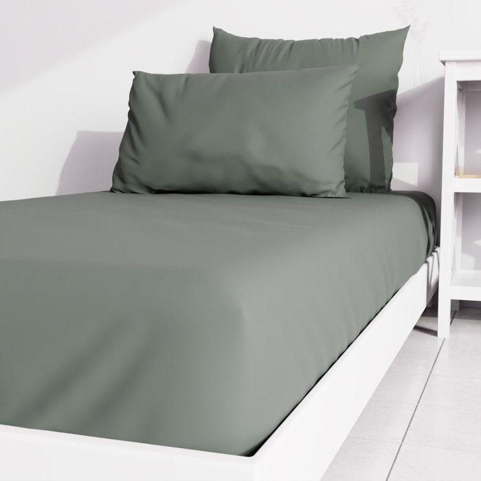 Plain Fitted Sheet 90x190 Cm ZZZ Khaki
