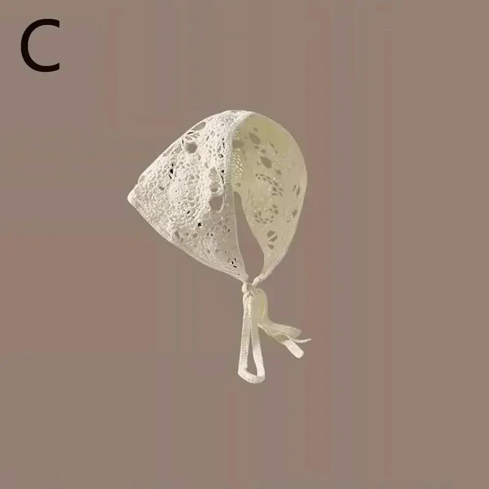 Dreieck-Stirnband Französischer Pastorale Stil Gestrickte Häkelblume Erdbeere Kopftuch Hut Gestrickt Mädchen Handgemacht Häkeltuch