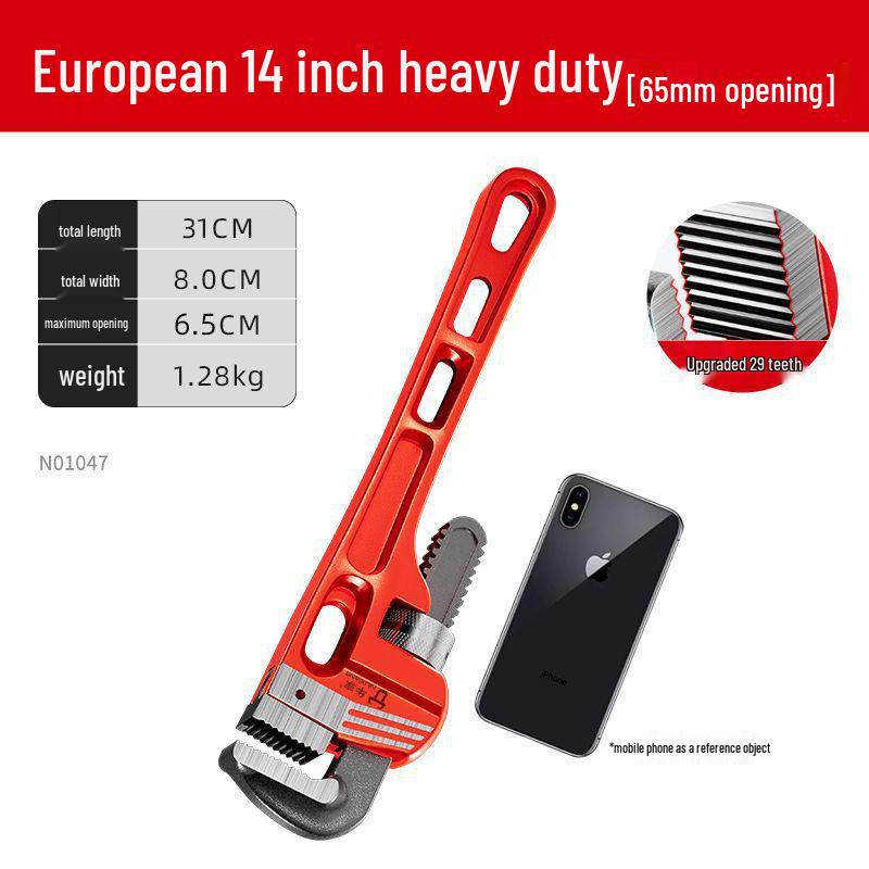 German Style Heavy Duty Pipe Wrench and Universal Water Pump Pliers – Large Opening, High Hardness for Plumbing Installation