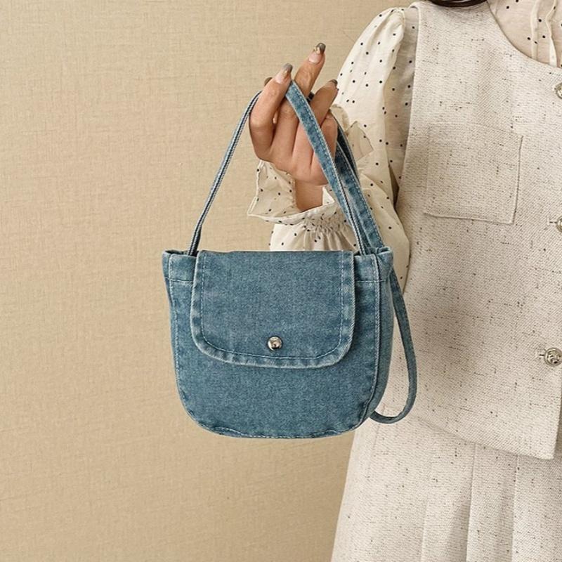 Trendy Denim Shoulder Bag For Women Fashionable Crossbody Purse Casual Versatile Commute Handbag