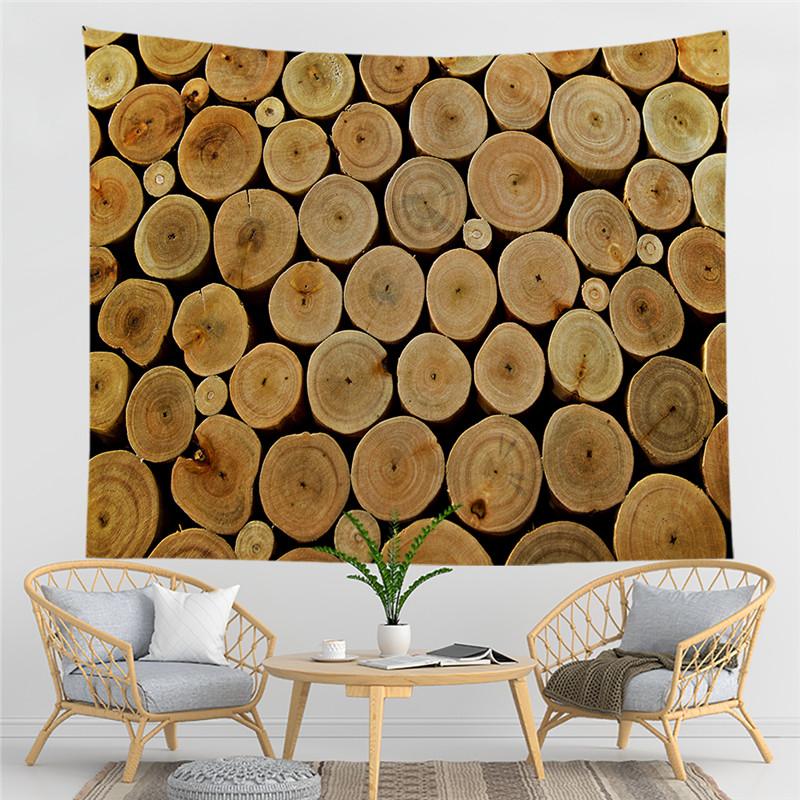 Geometric Wood Pattern Tapestry Northern Europe Style Tapestry Hippie Home Living Room Bedroom Decoration Psychedelic Tapestries