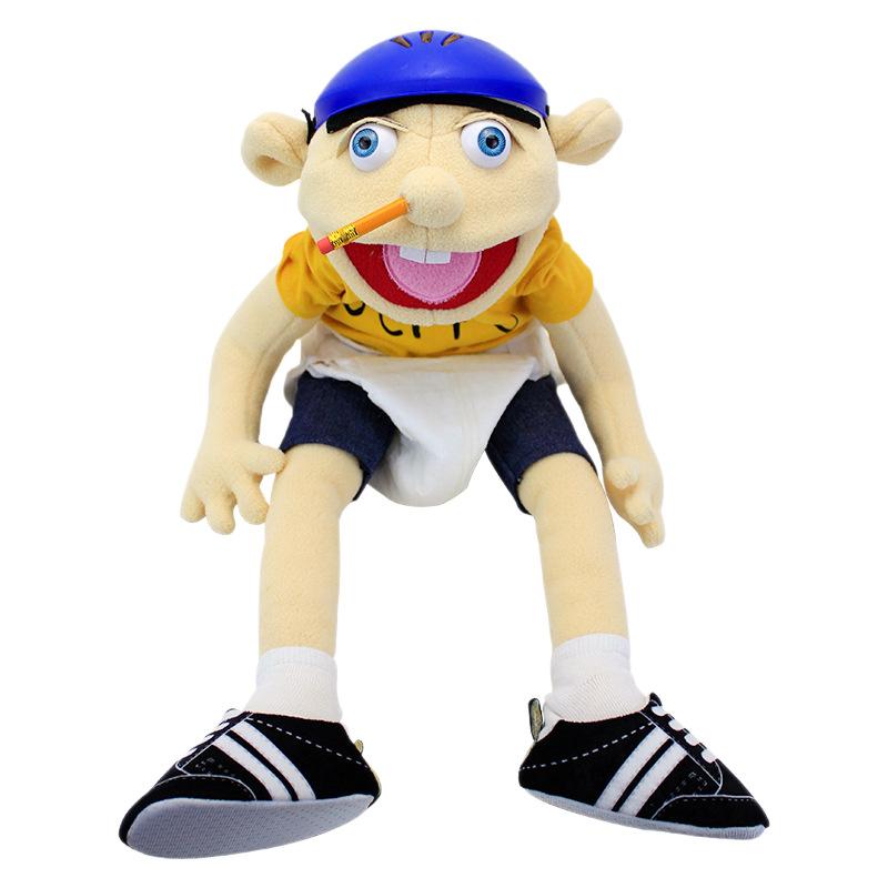 Cartoon Plush Hand Puppet - Funny Open-Mouth Boy Parent-Child Interactive Jeff Puppet Creative Stuffed Toy
