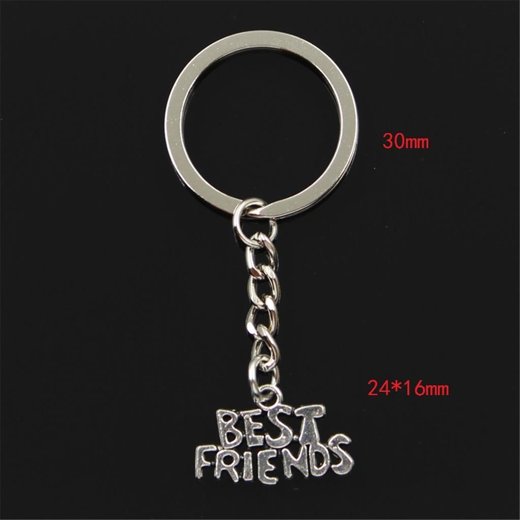 Moda Best Friends 24x16mm Ciondolo 30mm Portachiavi Catena di Metallo Bronzo Uomo Auto Regalo Souvenir Portachiavi
