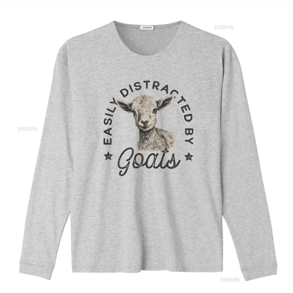 Easily Distracted By Goats T Shirt Cute Farm Animal Lover  vintage Washed Comfortable designer clothes Stylish homme Versatile
