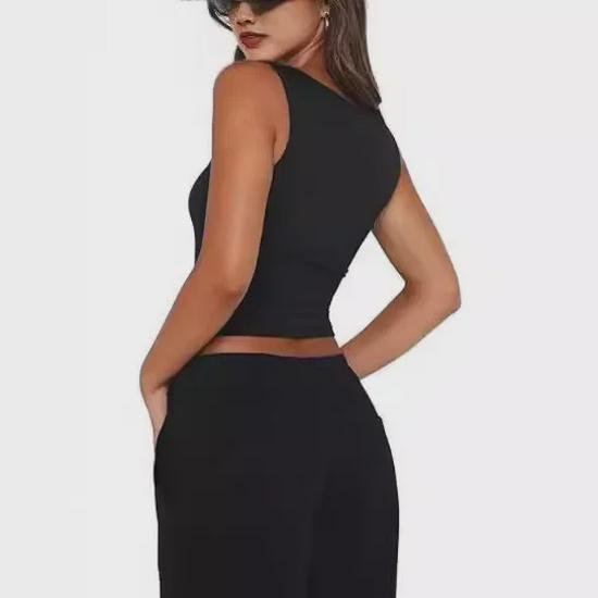 European-American Style Sleeveless Square Neck Milk Silk Camisole for Women