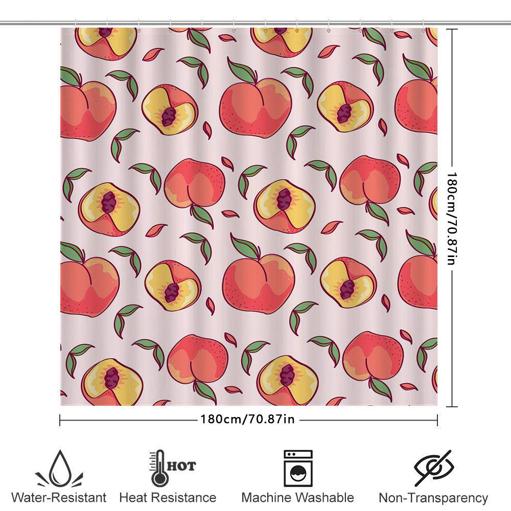 Pink Peach Print Shower Curtain Creative Bathroom Decor For Girls Bathrooms Modern Home Decoration 72X84 Inches
