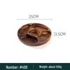 Japanese Style Solid Wood Round Fruit Plate with Five Compartments - Ideal for Snacks and Dried Fruit