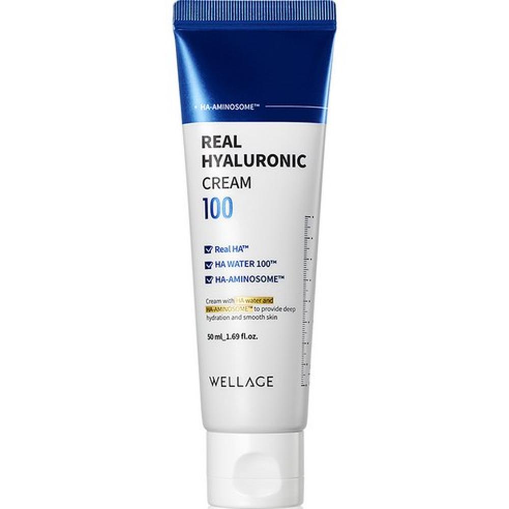 Wellage Real Hyaluronic 100 Крем 50 мл – Увлажнение, Укрепление барьера, Корейский 50ml