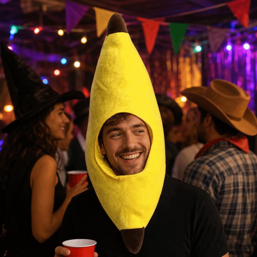 Cartoon Plush Fruits Hat Creative Halloween Headgear Yellow Banana Cap Festival Event