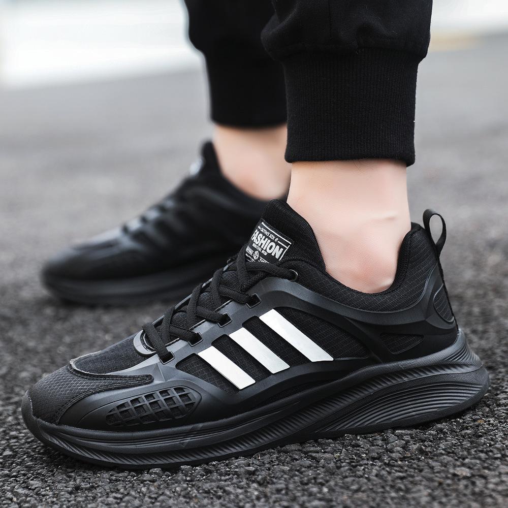 Men's Sports Shoes Autumn New Breathable Adhesive Mesh Shoes Men's and Teenagers Fly-woven Running Shoes Casual Student Shoes