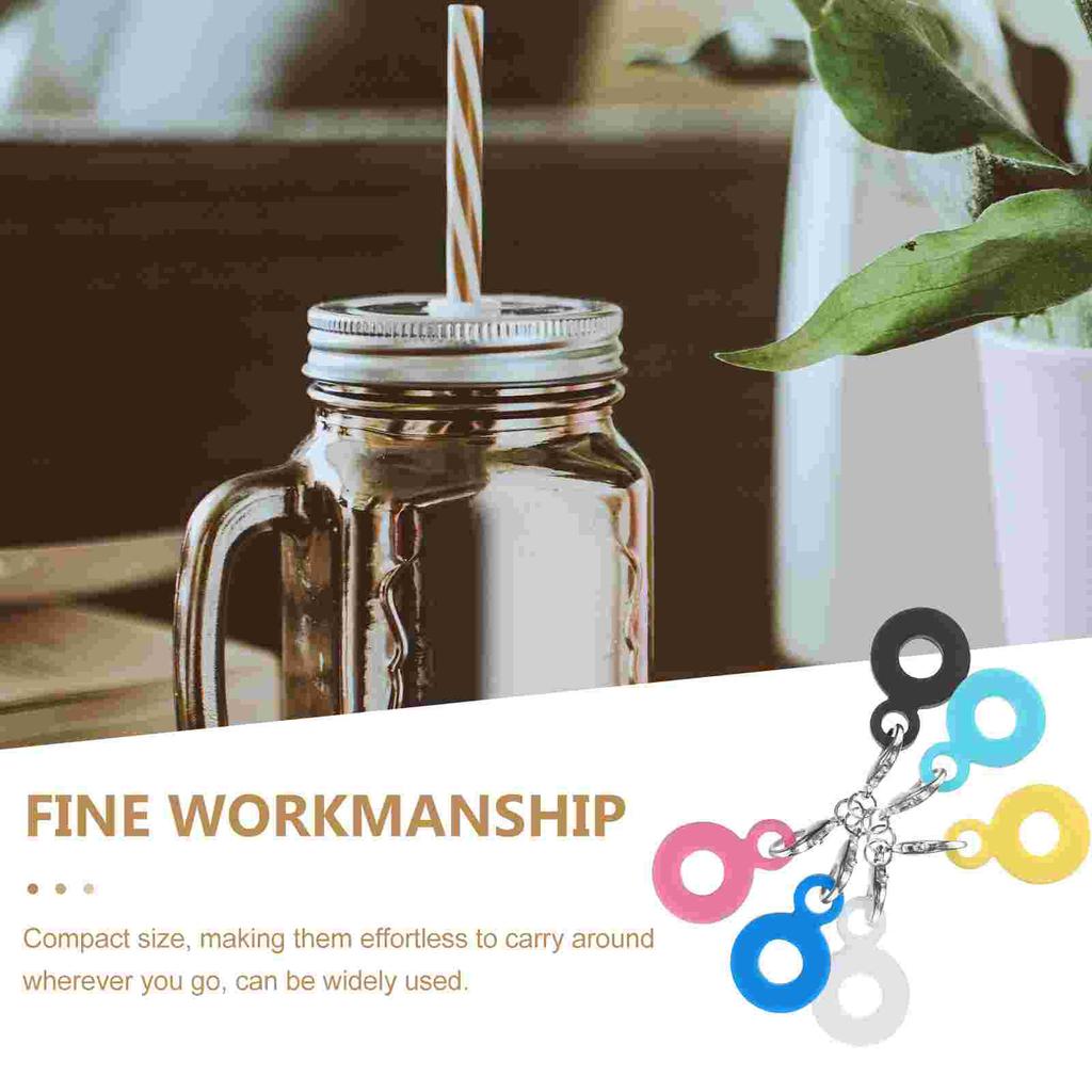 6Pcs Silicone Straw Decoration Hanging Charms Reusable Drinking Straw Pendant Cartoon Decor for Straws