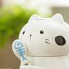 400ml Cats Cup Set with Spoon and Lid Animal Drinkware Cute Cats Coffee Cup with Spoon and Lid Delicate Ceramic Mug Cup