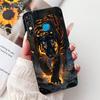 For Infinix Hot 8 Phone Case Hot 8 Lite Hot8 X650 X650C X650B X650D Elegant Floral Cat Pattern Black Silicone Soft TPU Cases