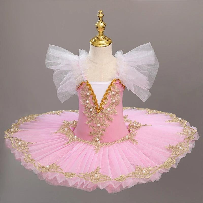 Professional Ballet Tutu Girls White Swan Lake Platter Pancake Tutu Ballerina Party Dress Child Kids Ballet Dance Costume