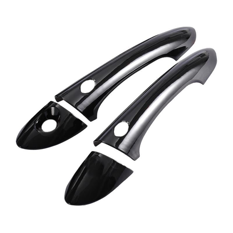 1 Set Black ABS Car Exterior Door Handle Covers Trims with Smart Key Hole Fit for Hyundai Sonata 2011 2012 2013 2014
