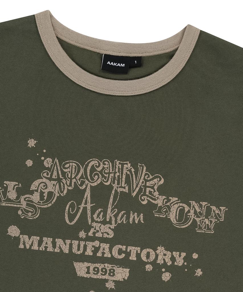 AAKAM Vtg Ink Ringer Top (Khaki)