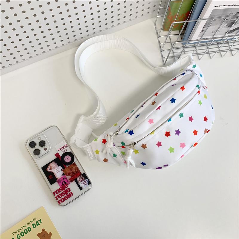 Lightweight Dot Print Chest Bag Student Waist Bag Women's Crossbody Bag