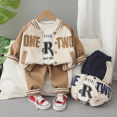 Boys' 2023 Autumn Casual Three-Piece Sweatshirt Suit